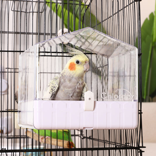 Colorday Transparent Cage Bird Bath for Small Birds