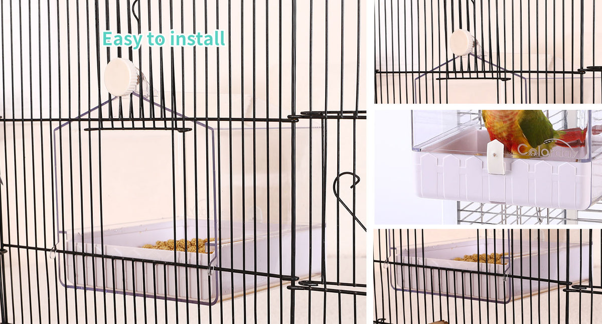 Colorday Transparent Cage Bird Bath for Small Birds